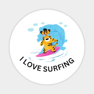 I Love Surfing Magnet